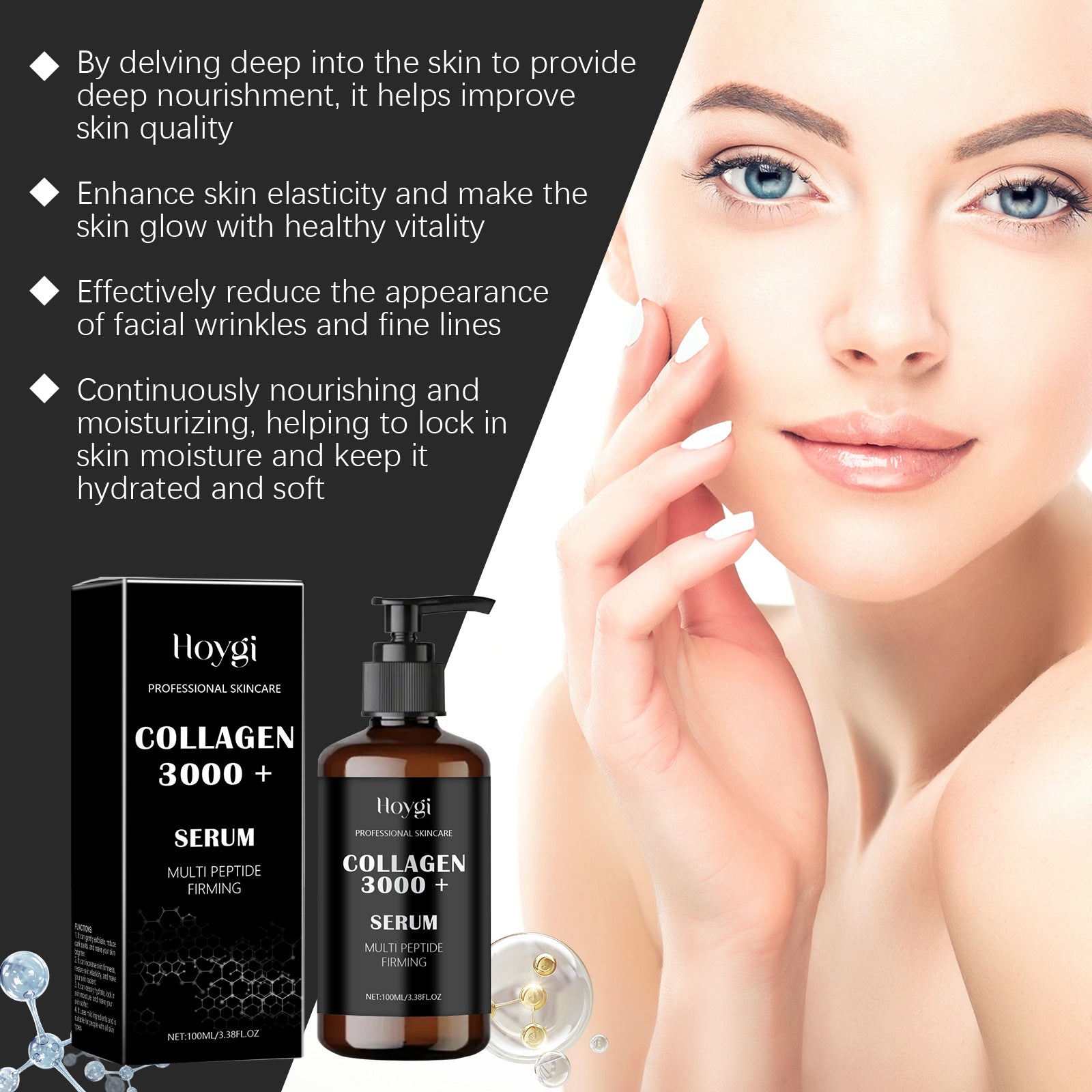 Hoygi Collagen 3000+ Multi-Peptide Serum & Cream — 100ml