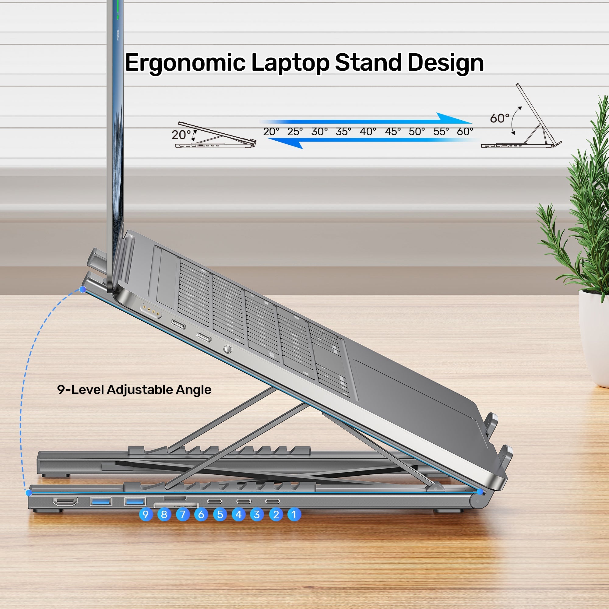 Laptop Stand ports detail view