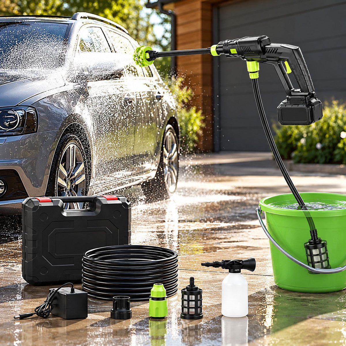 Nova Threads green cordless pressure washer – w9
